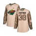 Men Minnesota Wild #38 Ryan Hartman Authentic Camo Veterans Day Practice Hockey Stitched Jersey