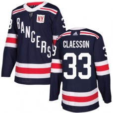 Men Adidas New York Rangers #33 Fredrik Claesson Authentic Navy Blue 2018 Winter Classic NHL Jersey