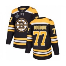 Men Boston Bruins #77 Ray Bourque Authentic Black Home 2019 Stanley Cup Final Bound Hockey Jersey