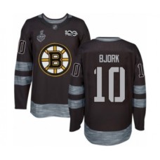 Men Boston Bruins #10 Anders Bjork Authentic Black 1917-2017 100th Anniversary 2019 Stanley Cup Final Bound Hockey Jersey