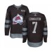 Men Colorado Avalanche #7 Kevin Connauton Authentic Black 1917-2017 100th Anniversary Hockey Stitched Jersey