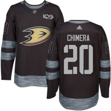 Men Adidas Anaheim Ducks #20 Jason Chimera Authentic Black 1917-2017 100th Anniversary NHL Jersey