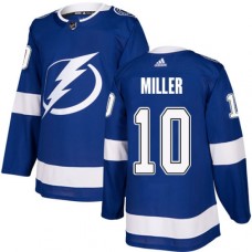 Men Adidas Tampa Bay Lightning #10 J.T. Miller Authentic Royal Blue Home NHL Jersey