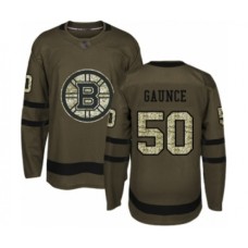 Men Boston Bruins #50 Brendan Gaunce Authentic Green Salute to Service Hockey Stitched Jersey