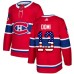 Men Adidas Montreal Canadiens #13 Max Domi Authentic Red USA Flag Fashion NHL Jersey