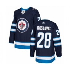 Men Adidas Winnipeg Jets #28 Jack Roslovic Premier Navy Blue Home NHL Jersey