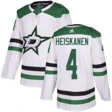 Men Adidas Dallas Stars #4 Miro Heiskanen White Road Authentic Stitched NHL Jersey