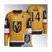 Men Vegas Golden Knights #14 Nicolas Hague Gold 2023 Stanley Cup Champions Stitched Jersey