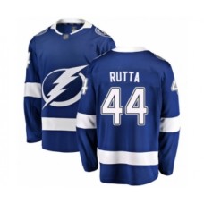 Men Tampa Bay Lightning #44 Jan Rutta Fanatics Branded Blue Home Breakaway Hockey Stitched Jersey