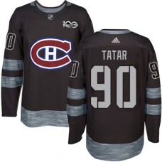 Men Adidas Montreal Canadiens #90 Tomas Tatar Authentic Black 1917-2017 100th Anniversary NHL Jersey