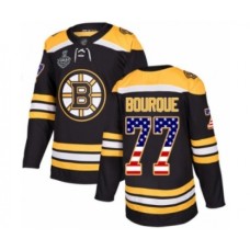 Men Boston Bruins #77 Ray Bourque Authentic Black USA Flag Fashion 2019 Stanley Cup Final Bound Hockey Jersey