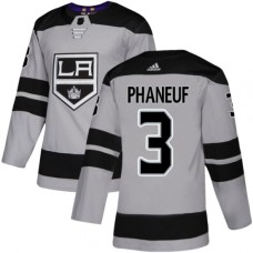 Men Adidas Los Angeles Kings #3 Dion Phaneuf Premier Gray Alternate NHL Jersey