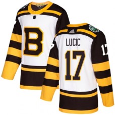 Men Adidas Boston Bruins #17 Milan Lucic Authentic White 2019 Winter Classic NHL Jersey