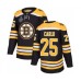 Men Boston Bruins #25 Brandon Carlo Authentic Black Home 2019 Stanley Cup Final Bound Hockey Jersey