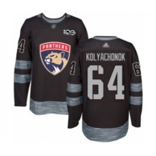 Men Florida Panthers #64 Vladislav Kolyachonok Authentic Black 1917-2017 100th Anniversary Hockey Stitched Jersey