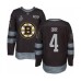 Men Boston Bruins #4 Bobby Orr Authentic Black 1917-2017 100th Anniversary 2019 Stanley Cup Final Bound Hockey Jersey