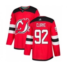 Men New Stitched Jersey Devils #92 Graeme Clarke Authentic Red Home Hockey Stitched Jersey