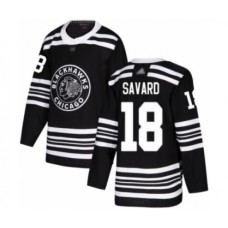 Men Chicago Blackhawks #18 Denis Savard Authentic Black Alternate Hockey Stitched Jersey