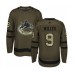 Men Vancouver Canucks #9 J.T. Miller Authentic Green Salute to Service Hockey Stitched Jersey