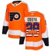 Men Adidas Philadelphia Flyers #29 Johnny Oduya Authentic Orange USA Flag Fashion NHL Jersey