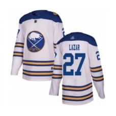 Men Buffalo Sabres #27 Curtis Lazar Authentic White 2018 Winter Classic Hockey Stitched Jersey