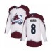 Men Colorado Avalanche #8 Cale Makar Authentic White Away Hockey Stitched Jersey