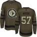 Men Adidas Winnipeg Jets #57 Tyler Myers Authentic Green Salute to Service NHL Jersey