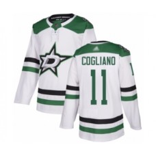 Men Dallas Stars #11 Andrew Cogliano Authentic White Away Hockey Stitched Jersey