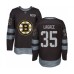 Men Boston Bruins #35 Maxime Lagace Authentic Black 1917-2017 100th Anniversary Hockey Stitched Jersey