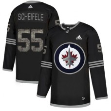 Men Adidas Winnipeg Jets #55 Mark Scheifele Black Authentic Classic Stitched NHL Jersey