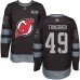 Men Adidas New Jersey Devils #49 Eric Tangradi Authentic Black 1917-2017 100th Anniversary NHL Jersey