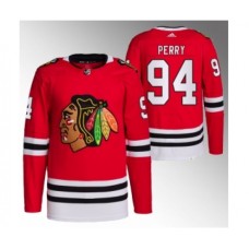 Men Chicago Blackhawks #94 Corey Perry Red Stitched Hockey Jersey