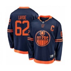 Men Edmonton Oilers #62 Raphael Lavoie Authentic Navy Blue Alternate Fanatics Branded Breakaway Hockey Stitched Jersey