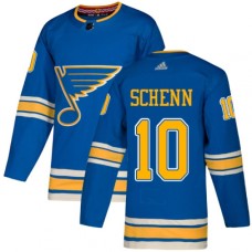 Men Adidas St. Louis Blues #10 Brayden Schenn Blue Alternate Authentic Stitched NHL Jersey