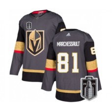 Men Vegas Golden Knights #81 Jonathan Marchessault Gray 2023 Stanley Cup Final Stitched Jersey