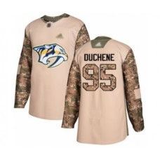 Men Nashville Predators #95 Matt Duchene Authentic Camo Veterans Day Practice Hockey Stitched Jersey