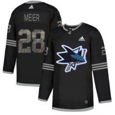 Men Adidas San Jose Sharks #28 Timo Meier Black Authentic Classic Stitched NHL Jersey