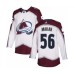 Men Adidas Colorado Avalanche #56 Cale Makar Authentic White Away NHL Jersey