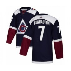 Men Colorado Avalanche #7 Kevin Connauton Authentic Navy Blue Alternate Hockey Stitched Jersey