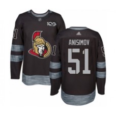 Men Ottawa Senators #51 Artem Anisimov Authentic Black 1917-2017 100th Anniversary Hockey Stitched Jersey