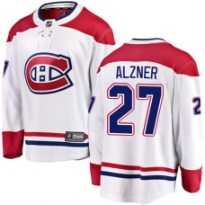 Men Montreal Canadiens #27 Karl Alzner Authentic White Away Fanatics Branded Breakaway NHL Jersey