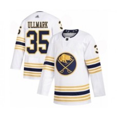 Men Buffalo Sabres #35 Linus Ullmark Authentic White 50th Season Hockey Stitched Jersey