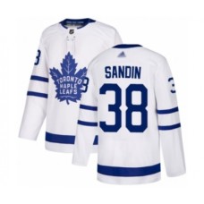 Men Toronto Maple Leafs #38 Rasmus Sandin Authentic White Away Hockey Stitched Jersey