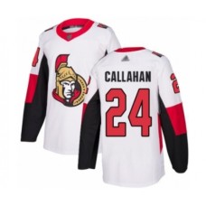 Men Ottawa Senators #24 Ryan Callahan Authentic White Away Hockey Stitched Jersey