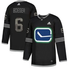 Men Adidas Vancouver Canucks #6 Brock Boeser Black 1 Authentic Classic Stitched NHL Jersey