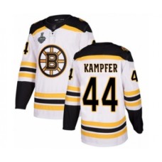 Men Boston Bruins #44 Steven Kampfer Authentic White Away 2019 Stanley Cup Final Bound Hockey Jersey