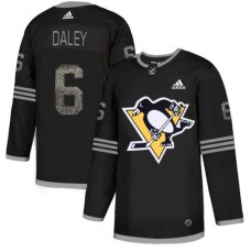 Men Adidas Pittsburgh Penguins #6 Trevor Daley Black Authentic Classic Stitched NHL Jersey