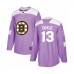 Men Boston Bruins #13 Charlie Coyle Authentic Purple Fights Cancer Practice Hockey Jersey