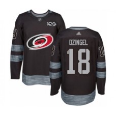 Men Carolina Hurricanes #18 Ryan Dzingel Authentic Black 1917-2017 100th Anniversary Hockey Stitched Jersey