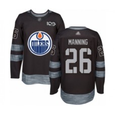 Men Edmonton Oilers #26 Brandon Manning Authentic Black 1917-2017 100th Anniversary Hockey Stitched Jersey